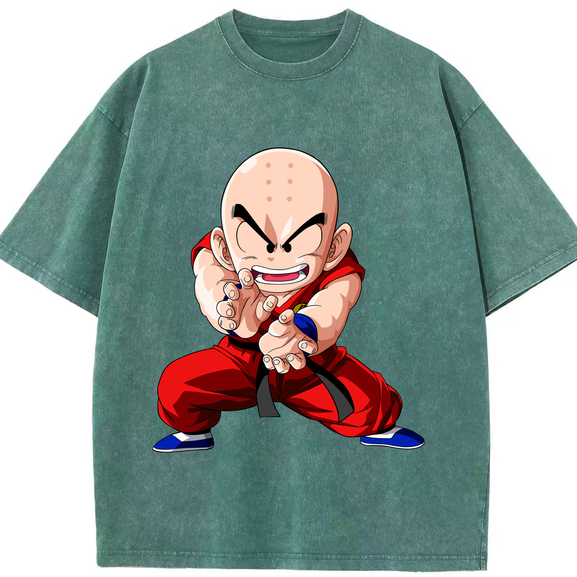 （画像用） ドラゴンボール クリリン DRAGON BALL krillin 綿100% ヴィンテージ風 半袖Tシャツ（フロントプリント）